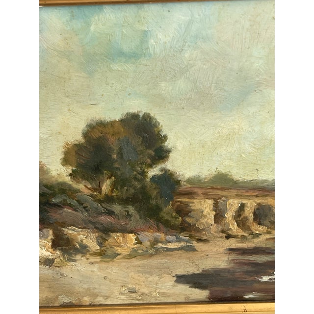 Late 19th Century August Hagborg (Swedish, 1852–1921) – Late 19th Century French Coastal Oil Study in Barbizon Gilt Frame For Sale - Image 5 of 5