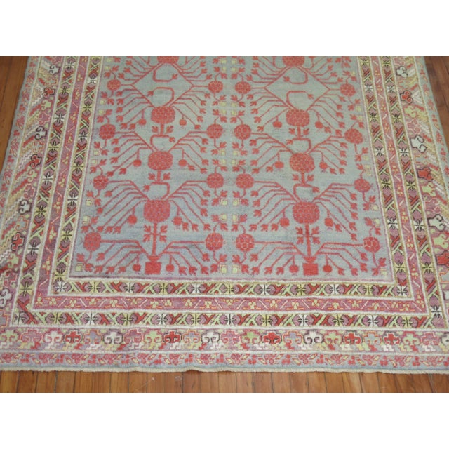 Textile Early 20th Century Pomegranate Antique Khotan Rug - 5'11" x 9' For Sale - Image 7 of 9