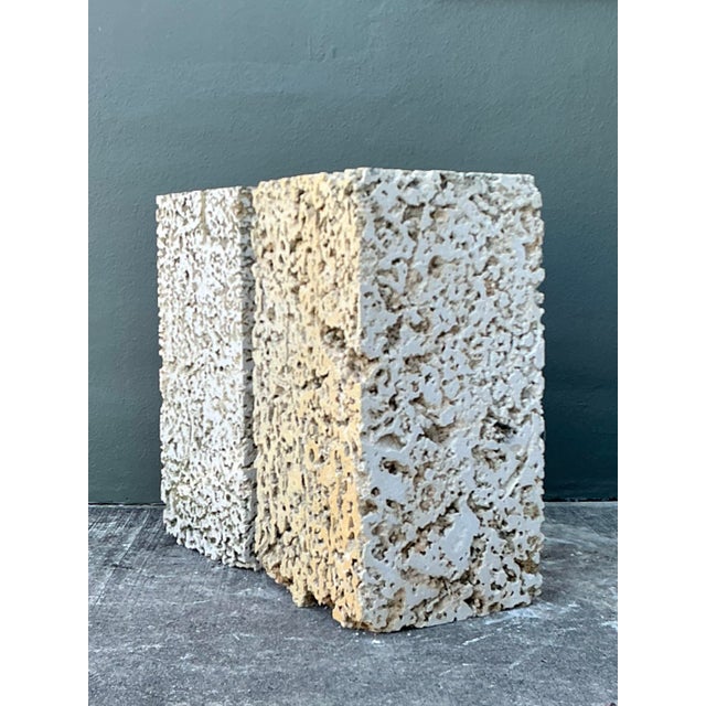 Vintage Coquina Stone Pedestals - A Pair For Sale - Image 10 of 12