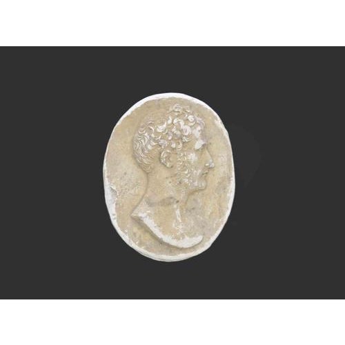 Ancient Neoclassical Cameo Intaglio in biscuit. Italy, 19th Century. Good condition.