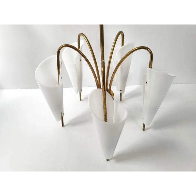 Mid-Century Italian Ceiling Light in Acrylic and Brass, 1950s, in Good conditions. Designed 1950 to 1959 Up to 250V...