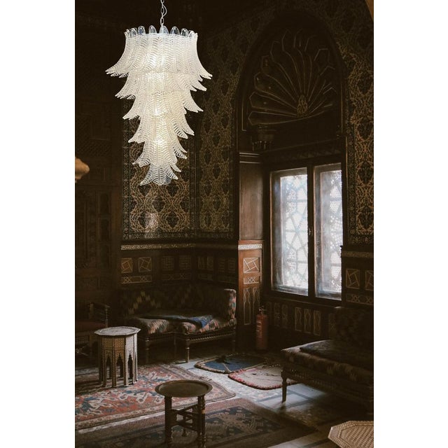 Large Italian Murano Felci Glass Spiral Chandelier with 83 Clear Glasses, 1990s For Sale - Image 6 of 14