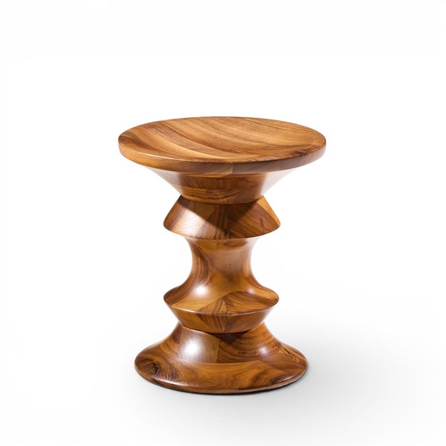 Herman Miller Charles & Ray Eames for Herman Miller Mid Century Walnut Time Life Stool For Sale - Image 4 of 6