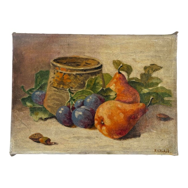 1920s French Still Life Oil on Canvas For Sale