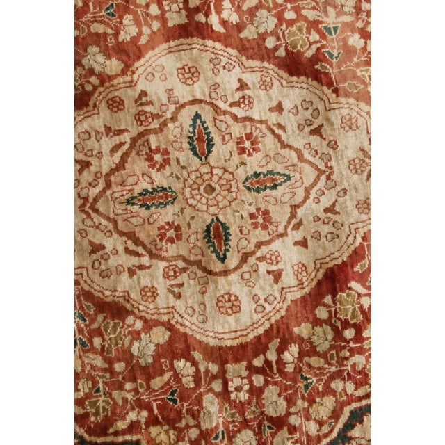 Traditional Antique Tabriz Beige and Pink Silk Persian Rug For Sale - Image 3 of 7