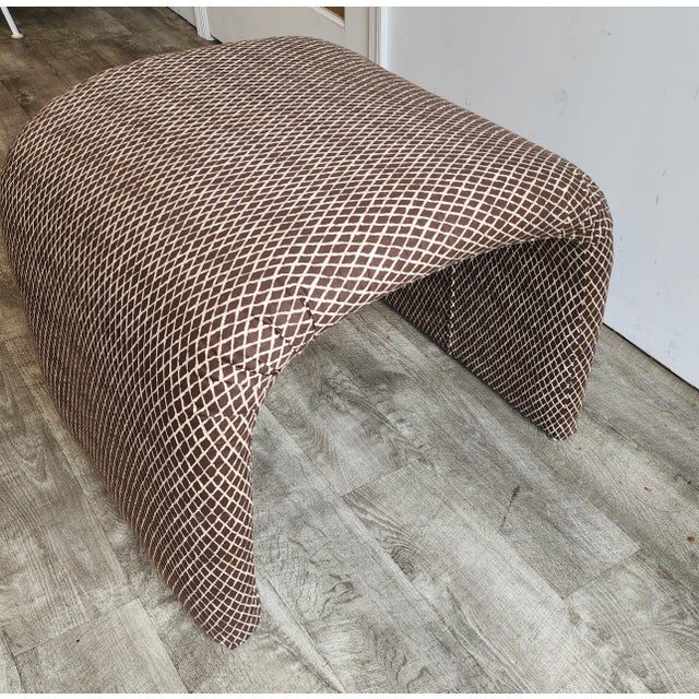 1970s Vintage Karl Springer Style Waterfall Bench/Ottoman For Sale In New York - Image 6 of 8