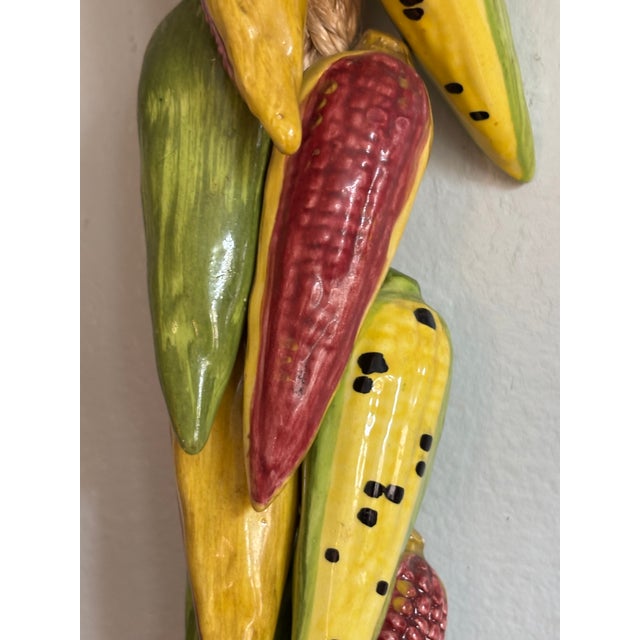 1960s 1960s Vintage Ceramic Indian Corn on Jute Braid For Sale - Image 5 of 7