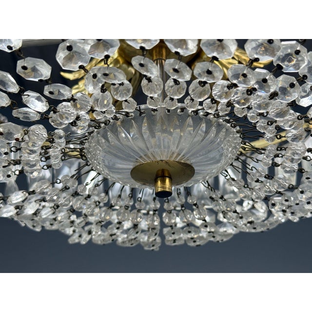 Neoclassical, Basket Pendant Light, Bronze, Crystal, France, 20th C. For Sale - Image 12 of 17