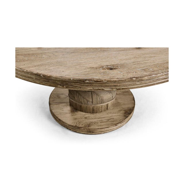 Rustic Modern Round Pedestal Dining Table For Sale In Greensboro - Image 6 of 9