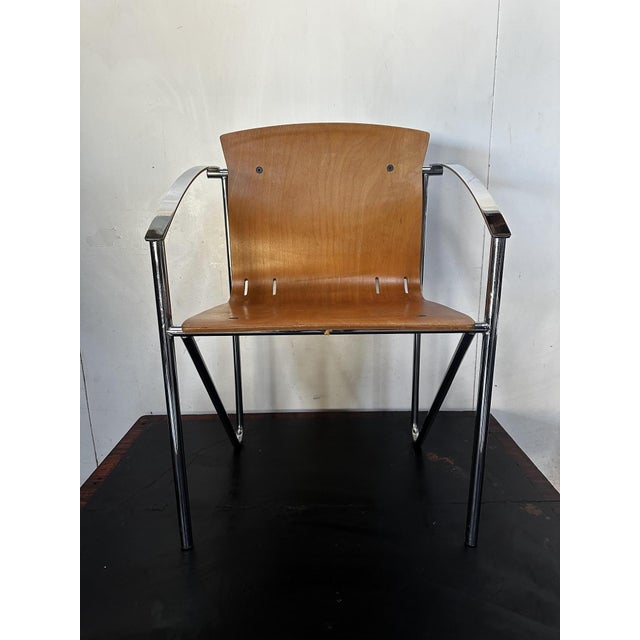 Vintage Chrome and Beech Dining Chair in Bentwood, 1990s For Sale - Image 11 of 17