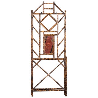 English Bamboo Mirror Hall Stand, 1870s For Sale