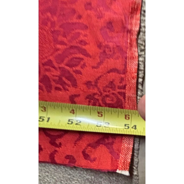 4 1/2 Yards of Red Silk Damask Fabric For Sale - Image 4 of 6