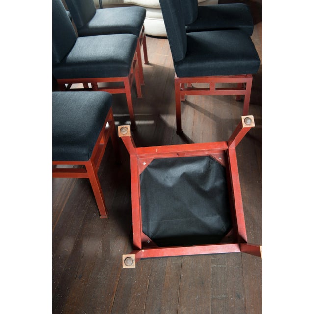 Black 12 Art Moderne Red Dining Chairs, 1940s For Sale - Image 8 of 13