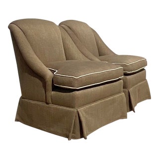 Vintage Regency Tipped Lounge Chairs - a Pair For Sale