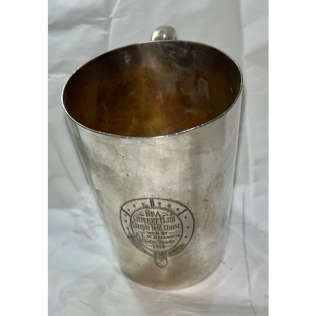 Vintage 1880 Silverplate Pint Tankard Cricket Club Trophy For Sale - Image 4 of 9