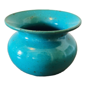 Vintage Hand Thrown Pottery Catch-All Vase in Teal / Turquoise