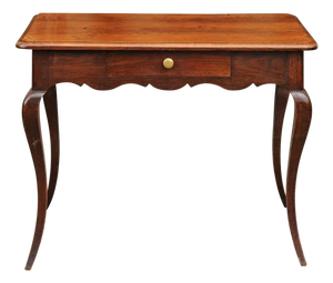 French, 1820s Louis XV Style Oak Side Table with Single Drawer and Cabriole Legs