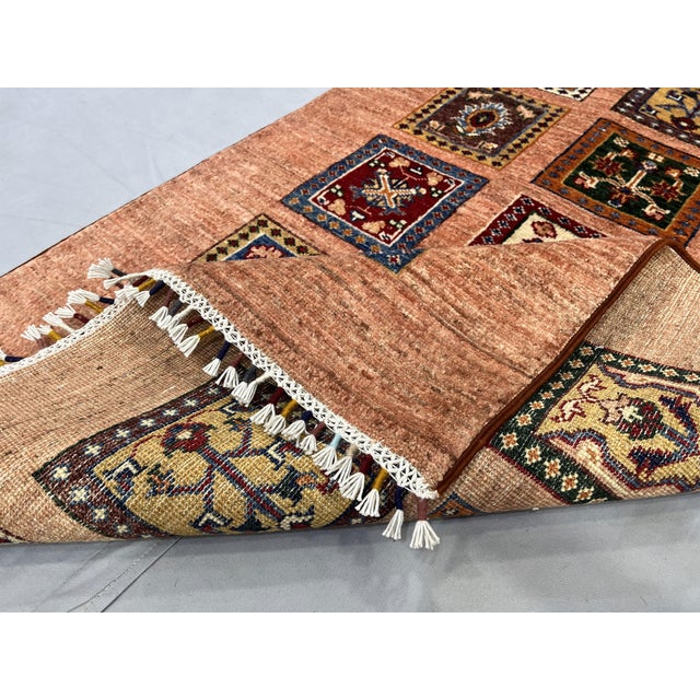 Pink Bakhtiari Four Seasons Tree of Life Wool Rug in Terracotta, 2'10" X 4' For Sale - Image 8 of 11