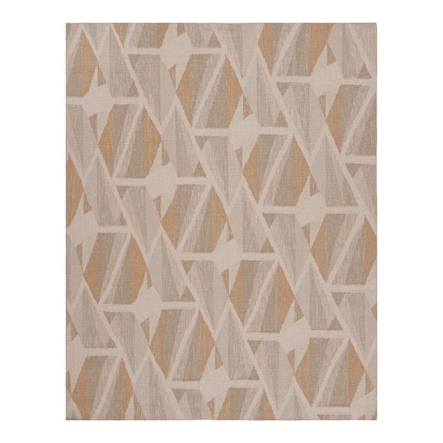 Rug & Kilim’s Scandinavian Style Geometric Rug in Beige, White and Terracotta 6x9 For Sale