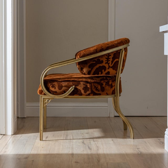 1950s 1950s John Van Koert Troy Sunshade Cymbal Chinoiserie Brass Gold Cast Aluminum Accent Lounge Chair, Attributed For Sale - Image 5 of 17