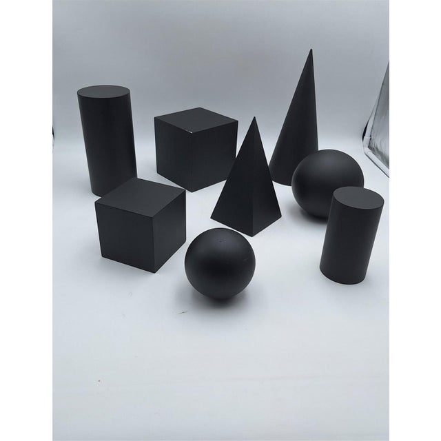 Wooden Geometric-Shape Ornaments in Black Lacquer from Molteni, 1990s, Set of 8 For Sale - Image 14 of 17