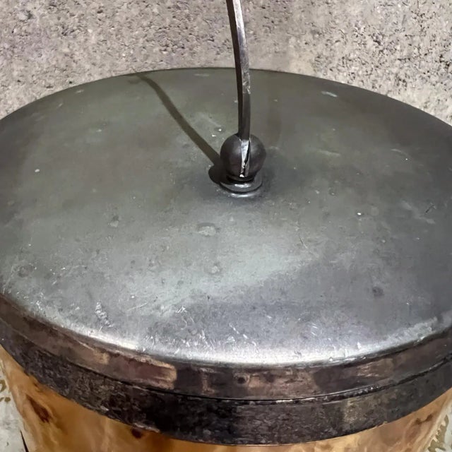 Mid-Century Modern Italian Olive Burl Wood Silver Chrome Ice Bucket Italy For Sale - Image 9 of 14