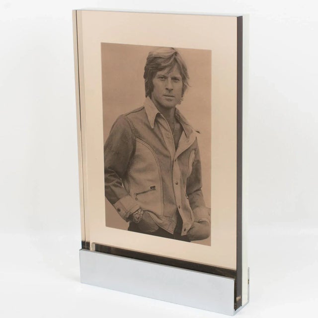 Industrial Machine Age Chrome and Lucite Picture Frame, France
