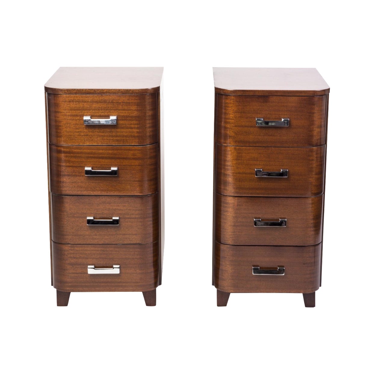 Art Deco Solid Mahogany Nightstands A Pair Chairish
