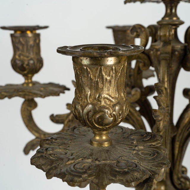 Antique Bronze Candelabra, Set of 2 For Sale - Image 9 of 12