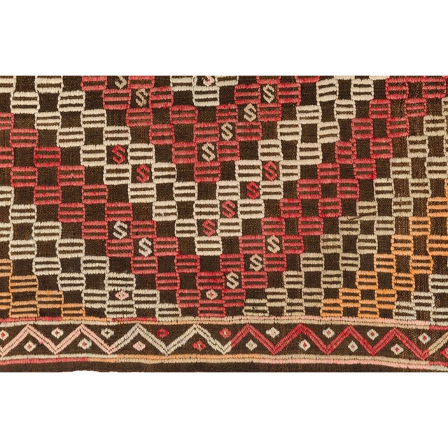 Mid 20th Century Handwoven Large Concentric Diamond Tribal Rug For Sale - Image 10 of 10