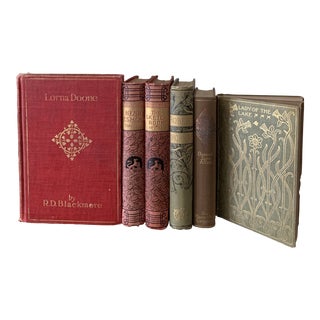 Set of 6 Antique Book Collection, 1800's For Sale