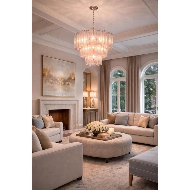 Italian Chandelier in Murano Glass and Nickel-Plated Metal, 1980s For Sale - Image 14 of 16