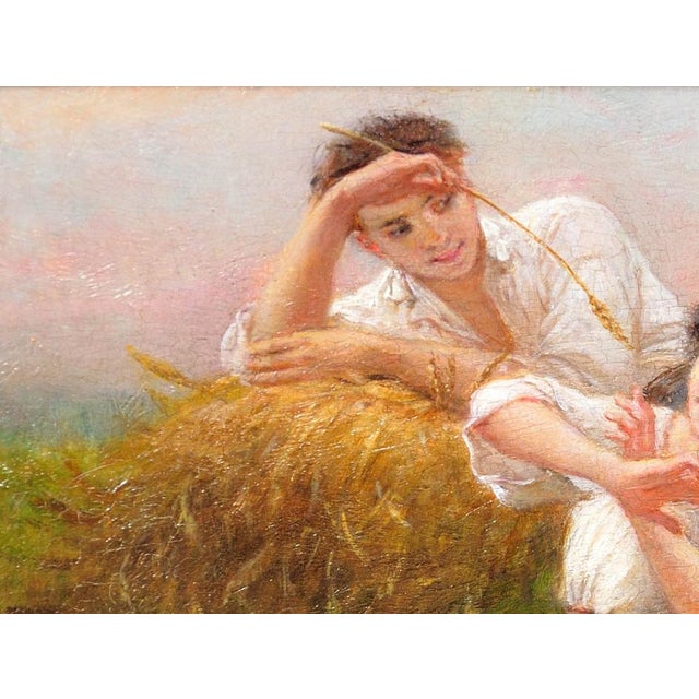 Charles Landelle, I Ask You for a Caress and You Tickle Me, 1860s, Oil Painting, Framed For Sale - Image 6 of 18