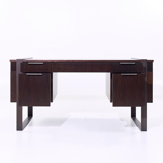 Eurocraft Walnut Executive Desk This desk measures: 60 wide x 30 deep x 29.5 high, with a chair clearance of 24.5 inches...