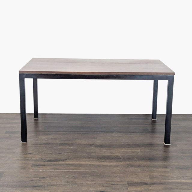 Wood top on a steel base. Brand: Room & Board. Original Price: $1869. Dimensions (in): 60W x 36D x 30H.