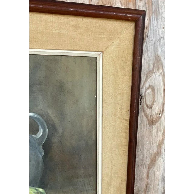 Late 20th Century Vintage Realist Tabletop Signed Original Oil Still Life Painting For Sale - Image 5 of 8