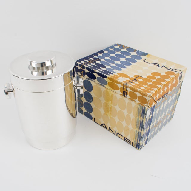 Modernist Silver-Plated Ice Bucket by Lancel, Paris, France, circa 1970 Designed by the esteemed French luxury brand...