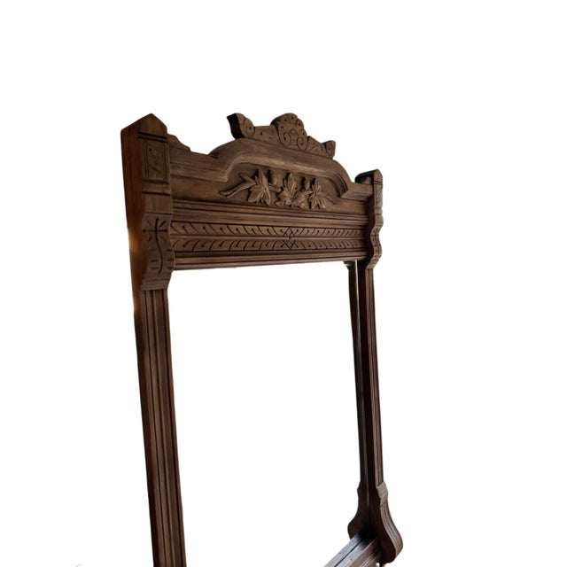 Late 19th Century Antique European Walnut Rose Marble-Top Dresser With Mirror, C. Late 19th Century For Sale - Image 5 of 11
