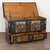 19th century Hungarian flat top trunk crafted in pine with original hand painted decoration. The surface features a dark...