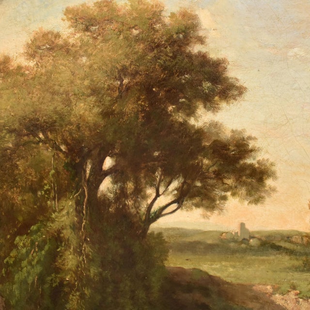 French Artist, Landscape Paintings, 1800s, Oil on Canvas For Sale - Image 6 of 11