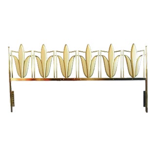 Mid Century Modern Arturo Pani Pair Brass Beds King or Queen Single Headboard 1950s Single Set of 2 For Sale