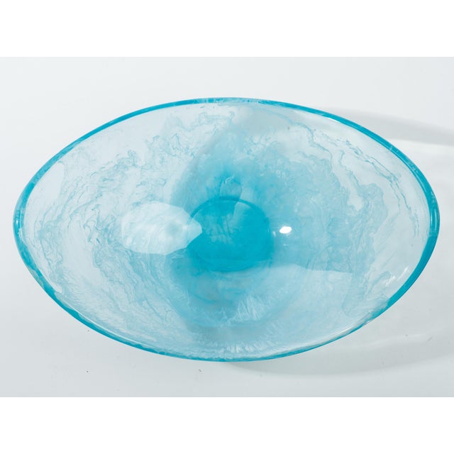 Aquamarine Acrylic Scoop Serving Bowl Set - a Pair For Sale - Image 12 of 13