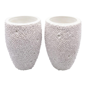 A Pair of Hand-Applied "Barnacle" Texture Italian Ceramic Vases