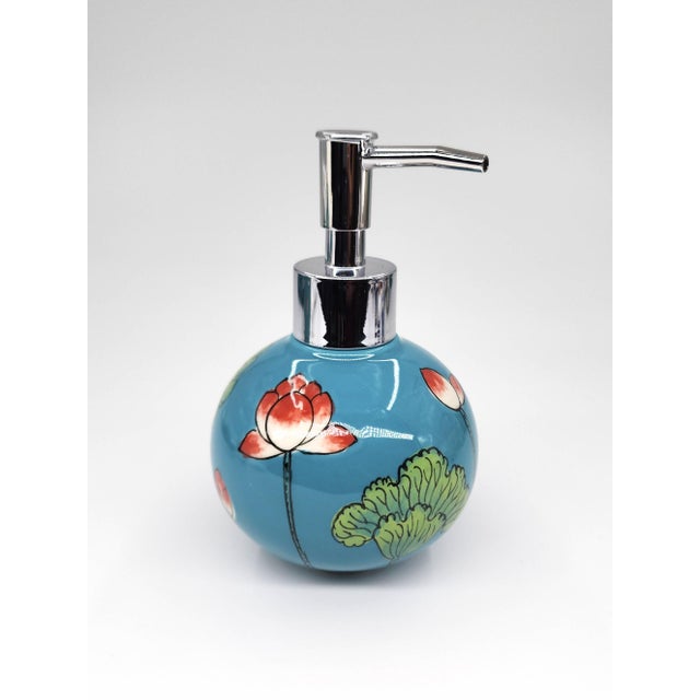 A beautifully coordinated six-piece ceramic vanity set from the renowned Bat Trang tradition, each piece intricately hand-...