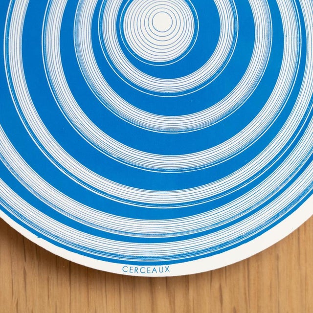 Wood Marcel Duchamp, Blue and White Cerceaux Rotorelief from Konig Series 133, 1987, Wood For Sale - Image 7 of 11