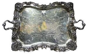 Silver Metal Serving Tray