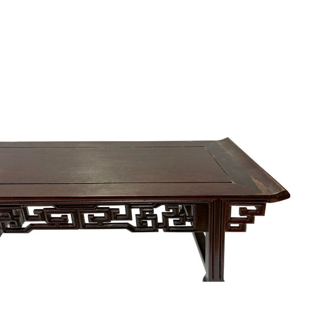 Chinese Dark Brown Wood Altar Shape Rectangular Display Stand Easel