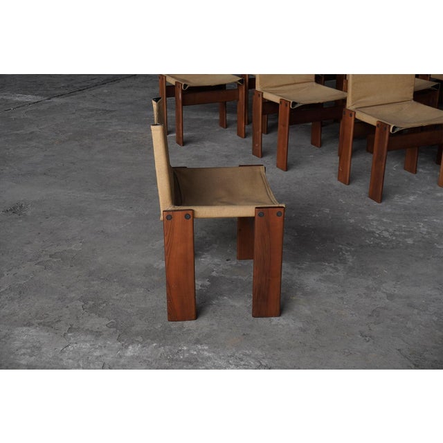 Canvas Monk Chairs by Afra & Tobia Scarpa for Molteni, Italy, 1970s, Set of 14 For Sale - Image 9 of 12
