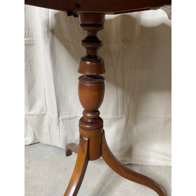 Early 19th Century 18th Century Tiger Maple Candle Stand For Sale - Image 5 of 10