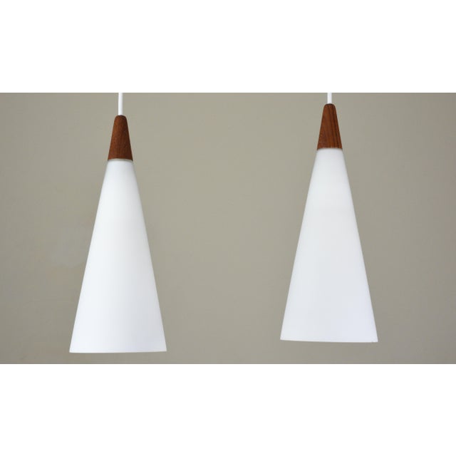 Trumpet 2-Light Pendant by Fog & Mørup for Holmegaard, Denmark, 1960s For Sale - Image 6 of 13